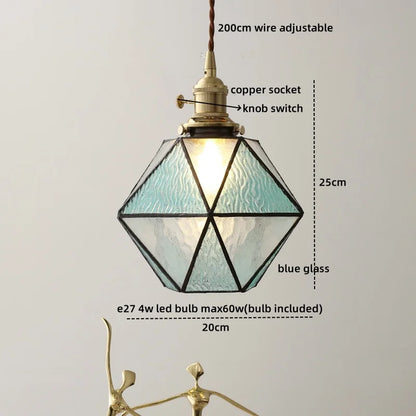DecorBites™ Glass Copper Pendant Light Modern LED Hanging Light for Home Decor
