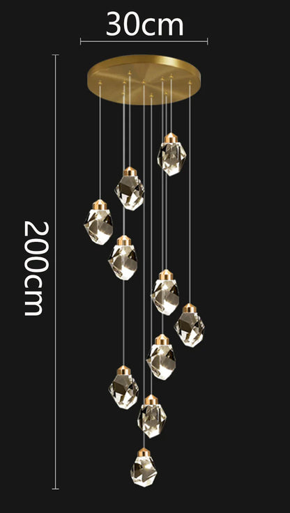 Modern Crystal Staircase Chandelier Pendant Light