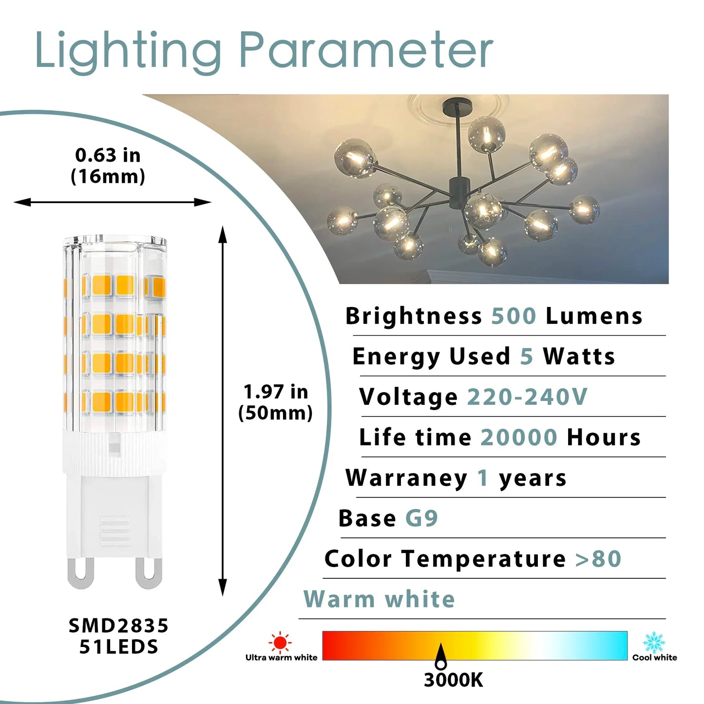 DecorBites™ G9 LED Corn Bulb 3W 5W 220V 3000K 6000K Silica Gel SMD2835 Chandelier Light