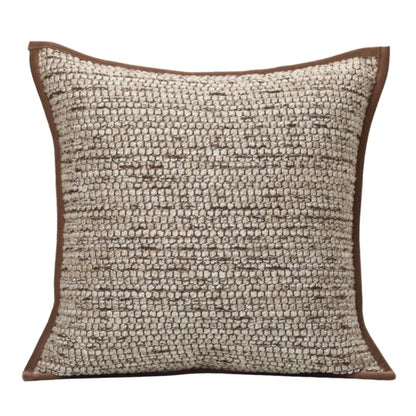 DecorBites™ Geometric Brown Leather Splicing Throw Pillow Cover 45x45cm Luxe Square Cushion Case