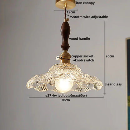 DecorBites™ Clear Glass Pendant Lamp Japanese Style LED Hanging Lights