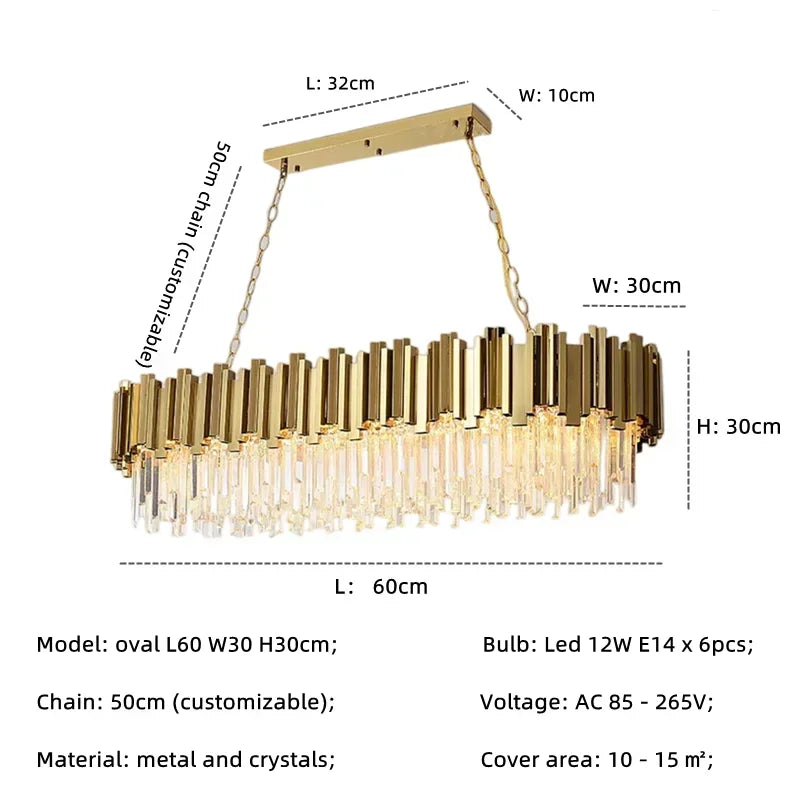 DecorBites™ Golden Luxury Chandelier: Elegant Crystal Ceiling Light for Hotel Living Room