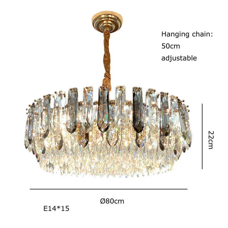 DecorBites™ Crystal Modern Pendant Light: Luxury Indoor Fixture for Home Decor