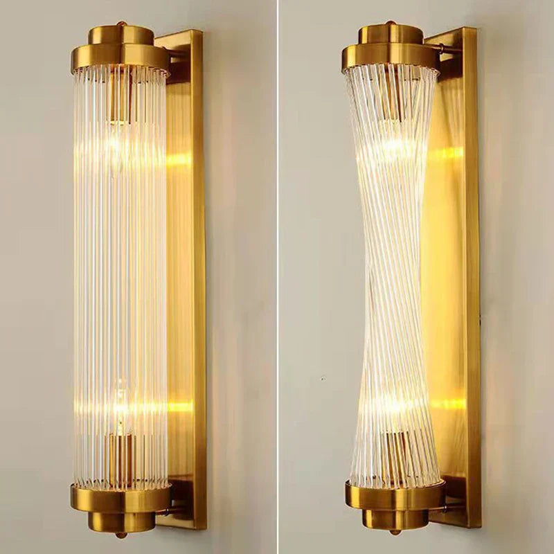 DecorBites™ Crystal Wall Sconce: Copper LED Bedroom Lighting for TV Background, Dining Room