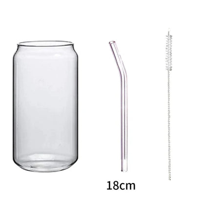 DecorBites™ Glass Drink Cup with Bamboo Lid - High Borosilicate Glass Tea Juice Coffee Mug