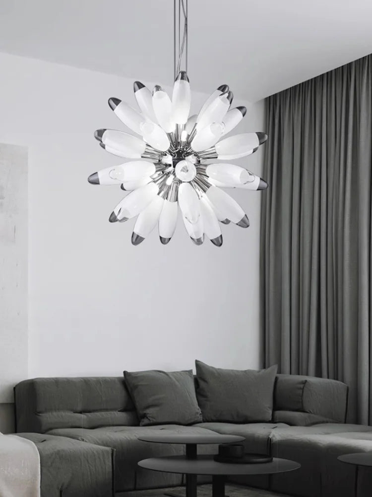 DecorBites™ LED Large Globe Chandelier with Glass Lampshades - Chrome or Gold Hardware