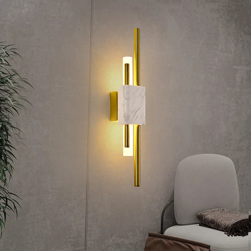 DecorBites™ Green White Marble Wall Lamp - Luxury Golden Decor LED Light