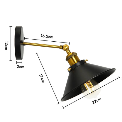 DecorBites™ Industrial Retro Loft Wall Sconce E27 Bedside Lights Fixtures for Living Room
