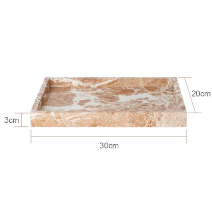 DecorBites™ Coral Pink Marble Bathroom Accessories Set: Dispenser, Dish, Holder, Tissue Box, Tray