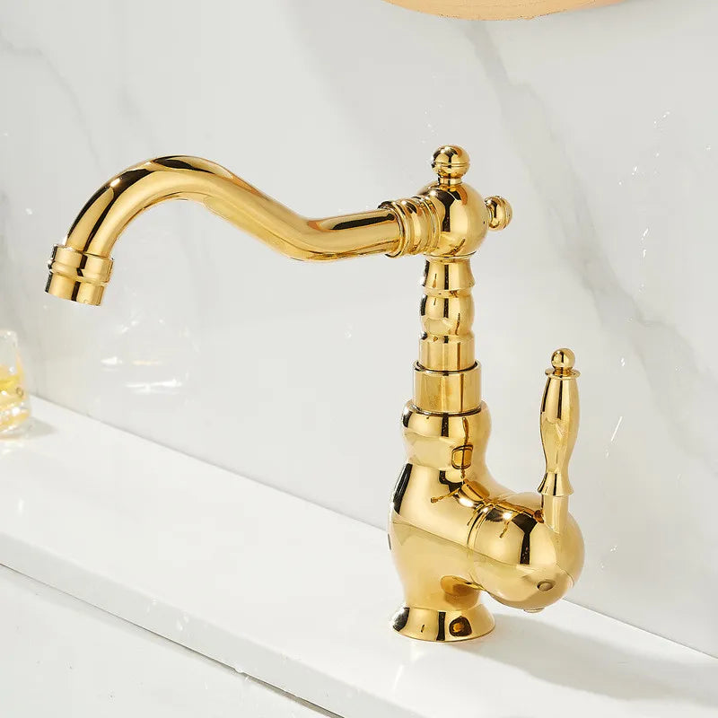 Gold Contemporary Sink Faucet