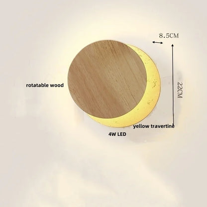 DecorBites™ LED Wall Lamp 2 Glass Ball White, Yellow Travertine Stone Indoor Light