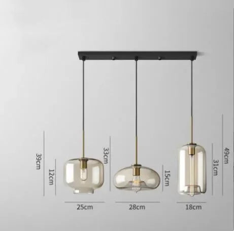 Glass Industrial Pendant Light