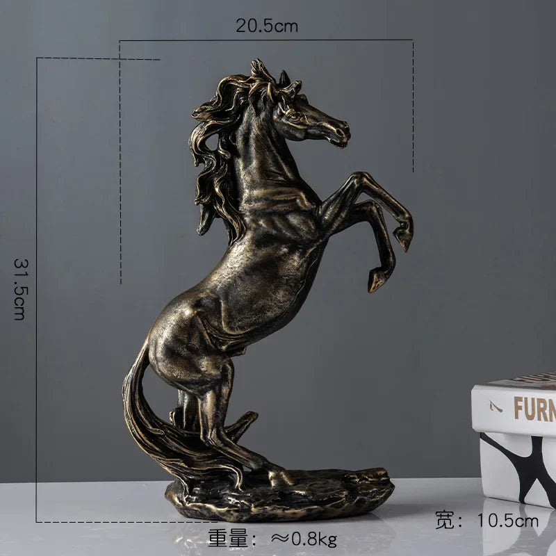 DecorBites™ Elegant Horse Resin Statue for Home Office Decor
