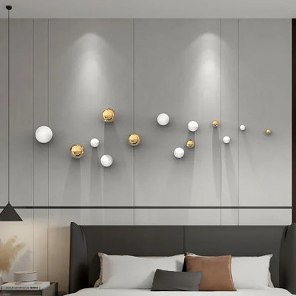 DecorBites™ Golden Stainless Steel Geometric Wall Decoration Art