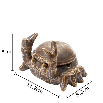DecorBites™ Crab Ceramic Ashtray & Phone Holder: Stylish Desk Decor & Smoking Accessories Gift