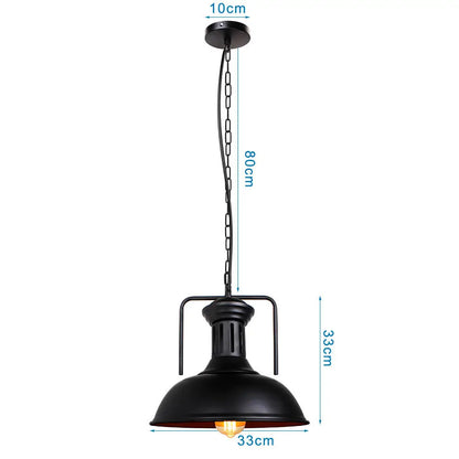 DecorBites™ Industrial Pendant: Vintage Retro Hanging Light for Living Room & Kitchen.