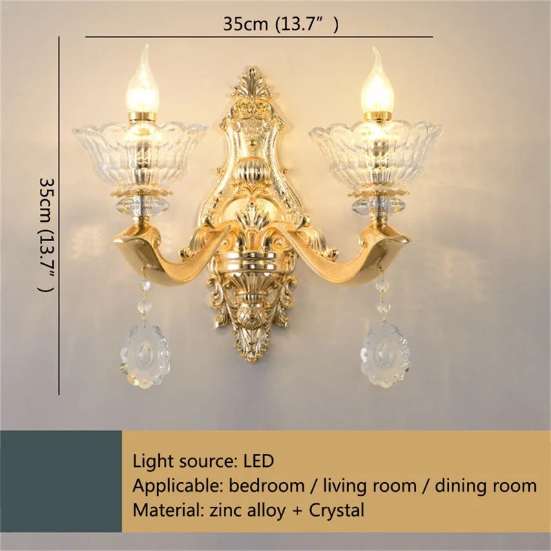Crystal LED Wall Sconce 2-Lamp For Living Areas