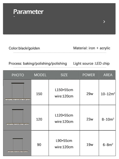 DecorBites™ LED Pendant Chandelier for Dining Room Kitchen Island Bar Ceiling Lighting