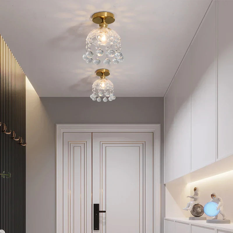 DecorBites™ Crystal Glass LED Ceiling Lamp Modern Luxury Interior Lighting Fixture
