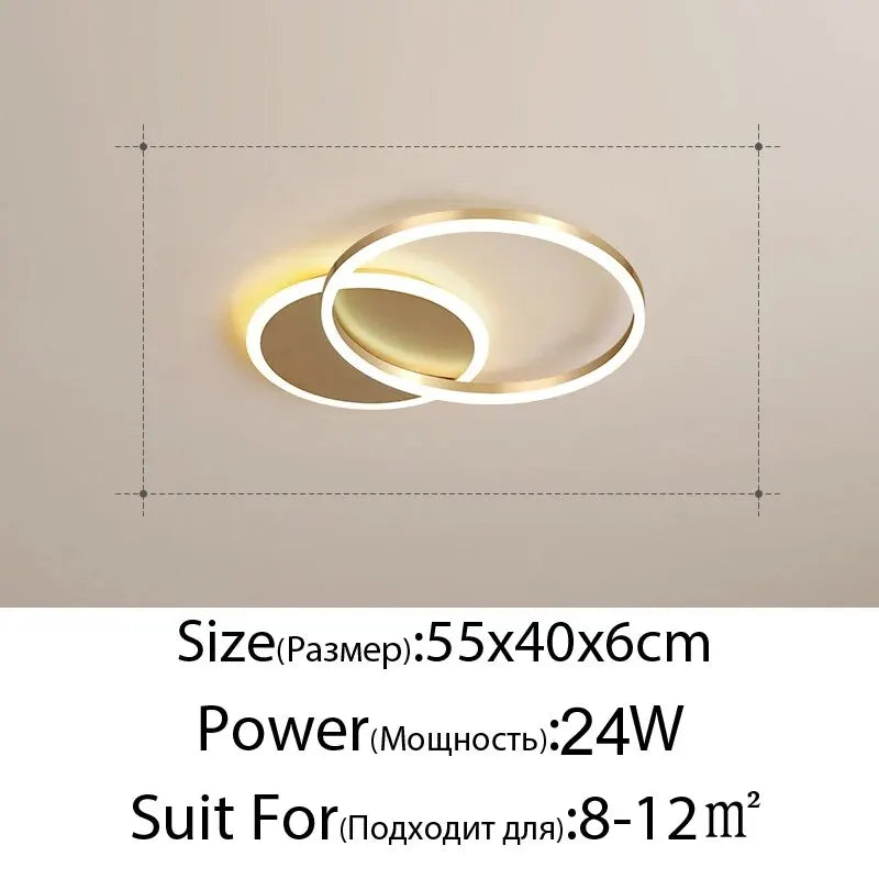 Gold LED Study Chandelier