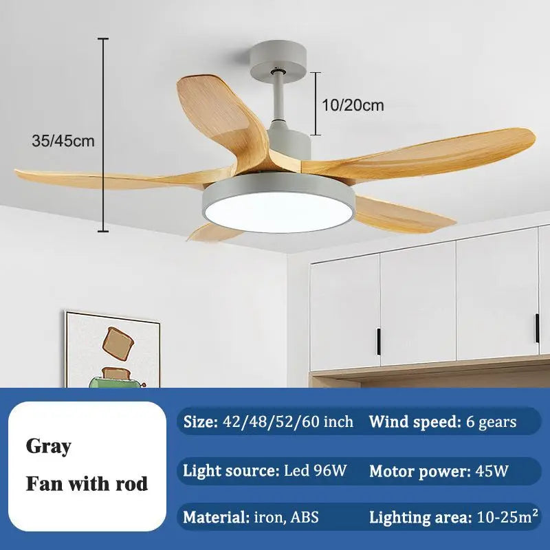 DecorBites™ LED Ceiling Fan with Remote Control for Living Bedroom, 48-60 Inch