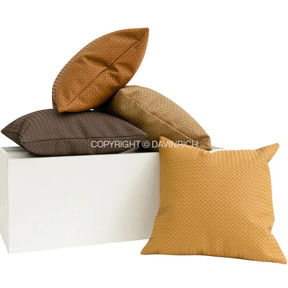DecorBites™ Geometric Faux Leather Throw Pillow Cover - Modern Luxury Pillowcase