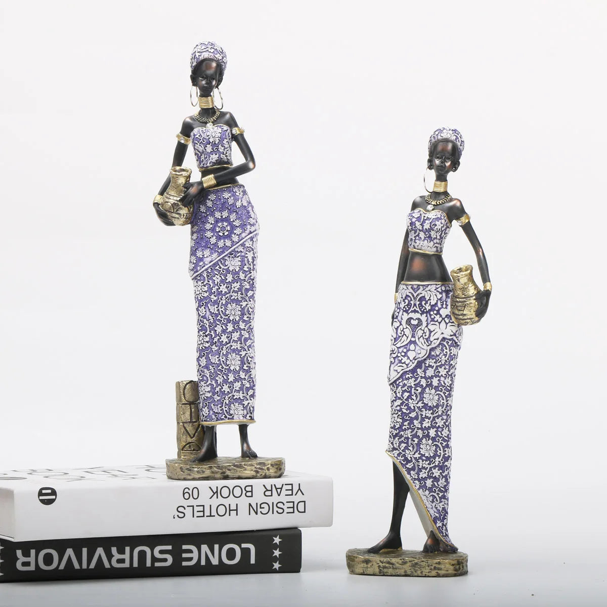 DecorBites™ African Woman Sculpture: Realistic Home Decor Figurine