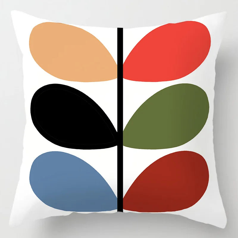 DecorBites™ Geometric Leaves Print Cushion Cover for Home Decor and Comfort