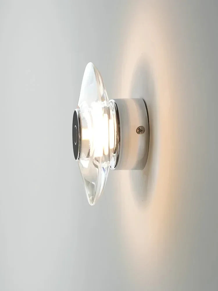 DecorBites™ Crystal Bedside Wall Lamp: Modern Minimalist Circular Design for Home