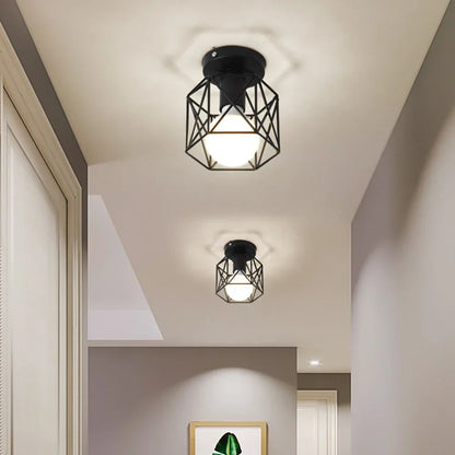DecorBites™ Iron Cage Retro Ceiling Lamp for Home Lighting