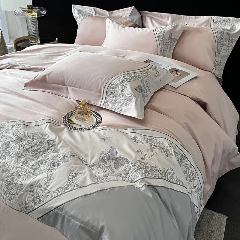 Butterfly Embroidery Duvet Set