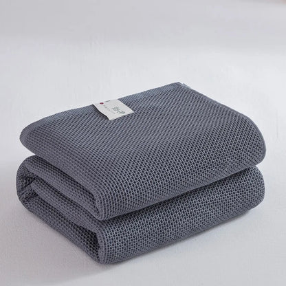DecorBites™ Cotton Honeycomb Towel Blanket for Single Double - Breathable Cozy Sofa Cover