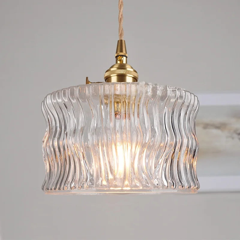 Brass Glass Pendant Light With Clear Shade Dining