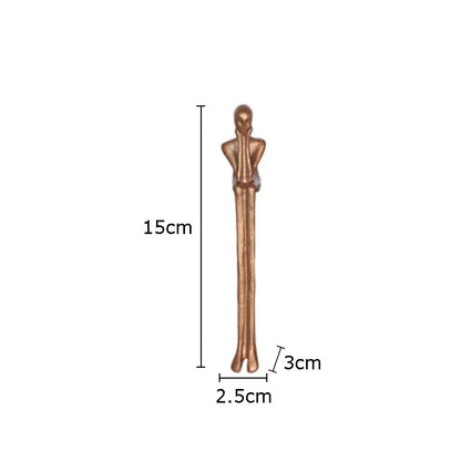 DecorBites™ Gold Plated Figure Sculpture Set | Abstract Desk Decoration | Character Statue
