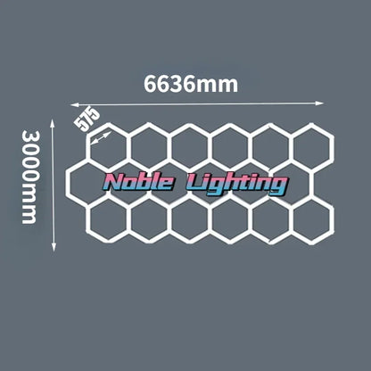 DecorBites™ Hexagon LED Ceiling Light for Barbershop and Garage Hair Salon