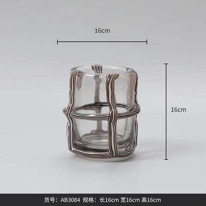 DecorBites™ Clear Glass Cross Flower Vase - Home Decor & Terrarium Display