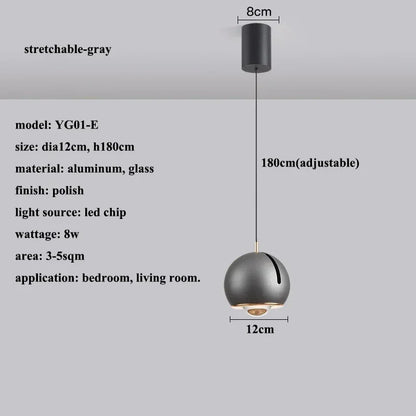 DecorBites™ Adjustable Angle LED Pendant Light: Modern Stretchable Chandelier for Home Decor