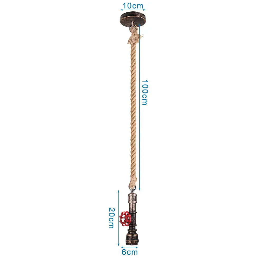 DecorBites™ Iron Pipe Pendant Lamp Retro Loft Hanging Light