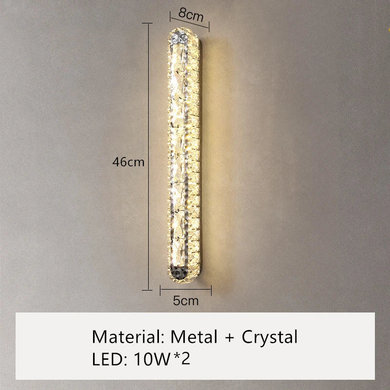 DecorBites™ Crystal LED Wall Lamp Silver Sconces | Modern Nordic Design for Bedroom and Dining Room