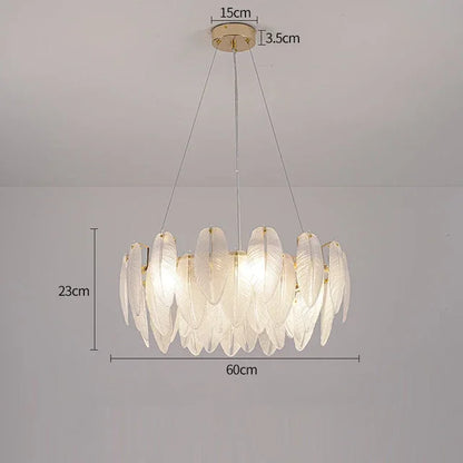 DecorBites™ Crystal Feather Chandelier: Luxury Pendant for Home Decor & Designer Ceiling Fixture
