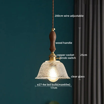 DecorBites™ Clear Glass Pendant Lamp Japanese Style LED Hanging Lights