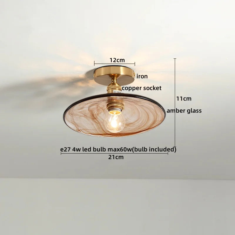 Green Glass Ceiling Lamp