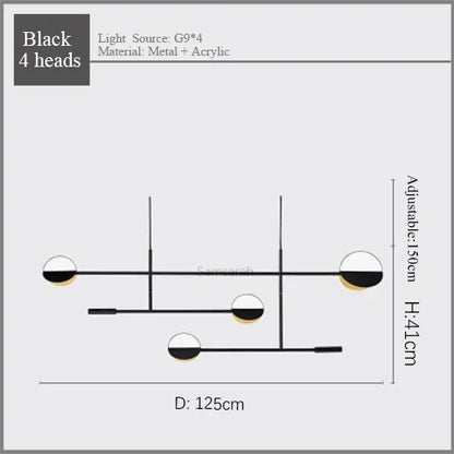 DecorBites™ Geometric Line Iron Pendant Lamp for Living Room, Bedroom, Study, Dining - Home Decor Luminare