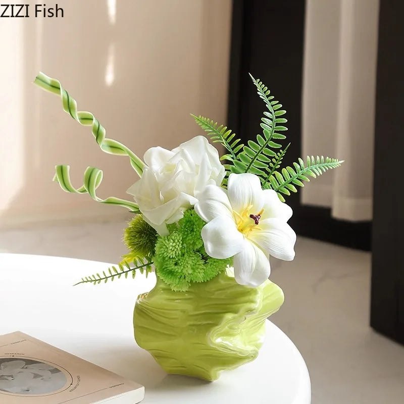 Green Ceramic Plant Vase