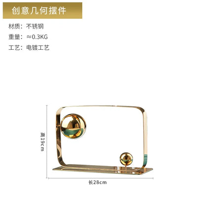 DecorBites™ Golden Ball Cube Stainless Steel Sculpture - Home Decor Ornament