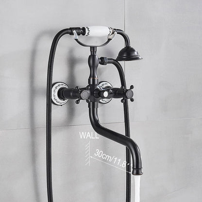 DecorBites™ Dual Handle Luxury Bathtub Faucet with Handheld Shower Mixer