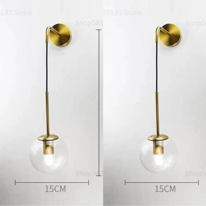 DecorBites™ Glass Ball Wall Lamp: Nordic Modern LED Lighting for Living Room, Bedroom, and Corridor