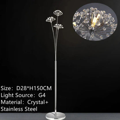 DecorBites™ Crystal Dandelion LED Floor Lamp for Living Room Bedroom Decor