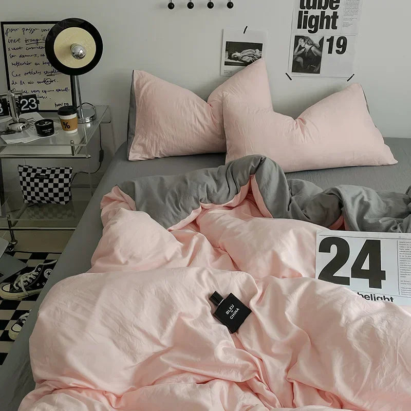 DecorBites™ Cotton Bedding Set with Comforter Cover, Sheet, and Pillowcase Set