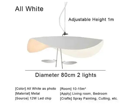 DecorBites™ Lederam Manta Pendant: Industrial Black & Gold Ceiling Light with Lotus Leaf Design